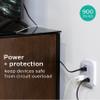 Philips 6-Outlet Extender Surge Protector, 900 Joules, 3-Prong, Space Saving Design, Protection Indicator LED Light, 2 Pack, Grey, SPP3466GR/37 view 4