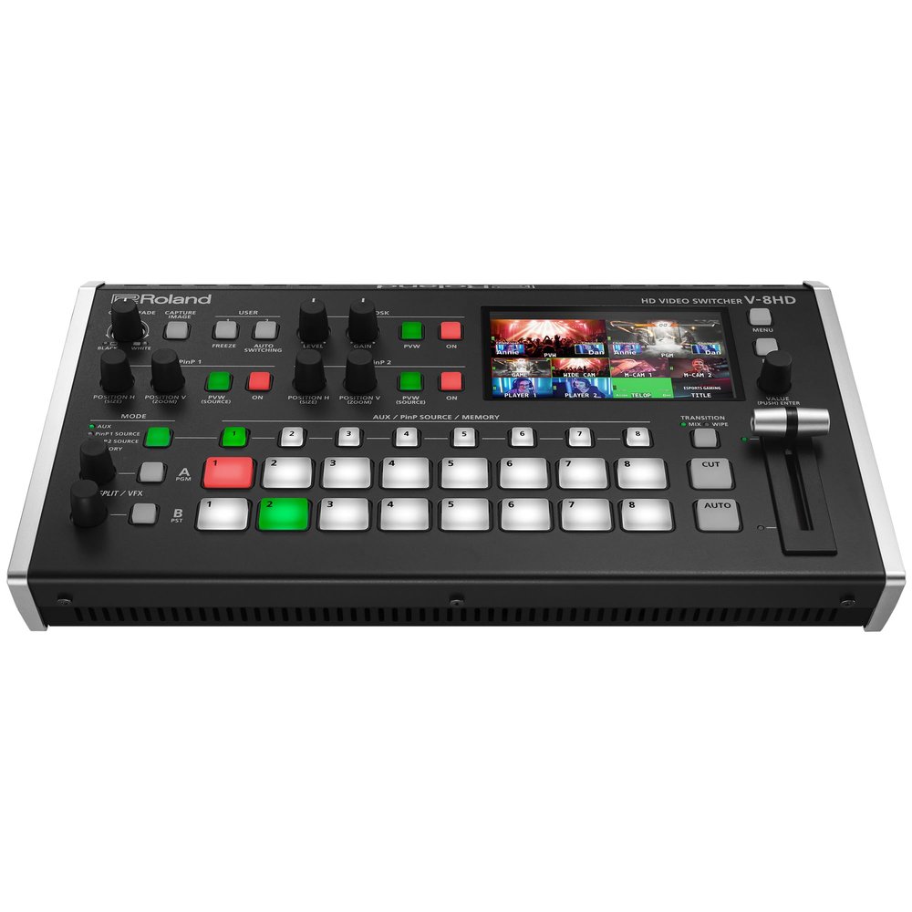 Roland V-8HD | HD Video Switcher for Live Events, Streaming & Corporate Presentations | Mix 8 HDMI Sources | 5-Layer Effects & Keying Engine | Built-in Multi-Viewer Display
