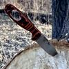 ESEE Xancudo S35V Fixed Blade Knife with Black Sheath, Outdoor Knife with 3D Contoured Handle, Made in USA (Orange/Black G-10 w/Hole) view 3
