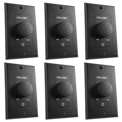 (6) Rockville VOL7035 Black 35w 70v Wall Volume Control Zone Controllers
