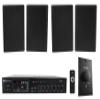 Rockville RCS80-1 Bundle: 60-Watt 70V Commercial Amplifier Receiver, (2) Pairs RockSlim 70B 5.25 in 8W/4W 70V Black Wall Speakers, VOL70100 100-Watt Wall Volume Controller, 4 Items view 1