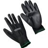 Global Industrial Flat Polyurethane Coated Gloves, Black/Black, Medium, Lot of 12 view 1