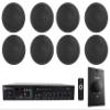 Rockville RCS80-1 Bundle: 60-Watt 70V Commercial/Restaurant Amplifier, (8) CCL6T Black 6" Commercial Ceiling Speakers, VOL70100 100-Watt Black Wall Volume Control Zone Box, 10-Items view 1