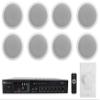 Rockville Commercial Restaurant Audio Bundle: (8) CCL6T White 6" 70V Ceiling Speakers, RCS80-1 60W 70V Amplifier with Bluetooth, VOL70100 Wall Volume Control Zone Controller, 10-Items view 1