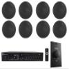 Rockville Commercial Restaurant Amp+(8) 5" Black Ceiling Speakers+Wall Control view 1