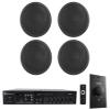 Rockville RCS80-1 Bundle: 60W 70V Commercial Amplifier with Bluetooth, (4) CCL6T Black 6-in Ceiling Speakers, VOL70100 100W Wall Volume Control Zone Controller, 6-Items view 1