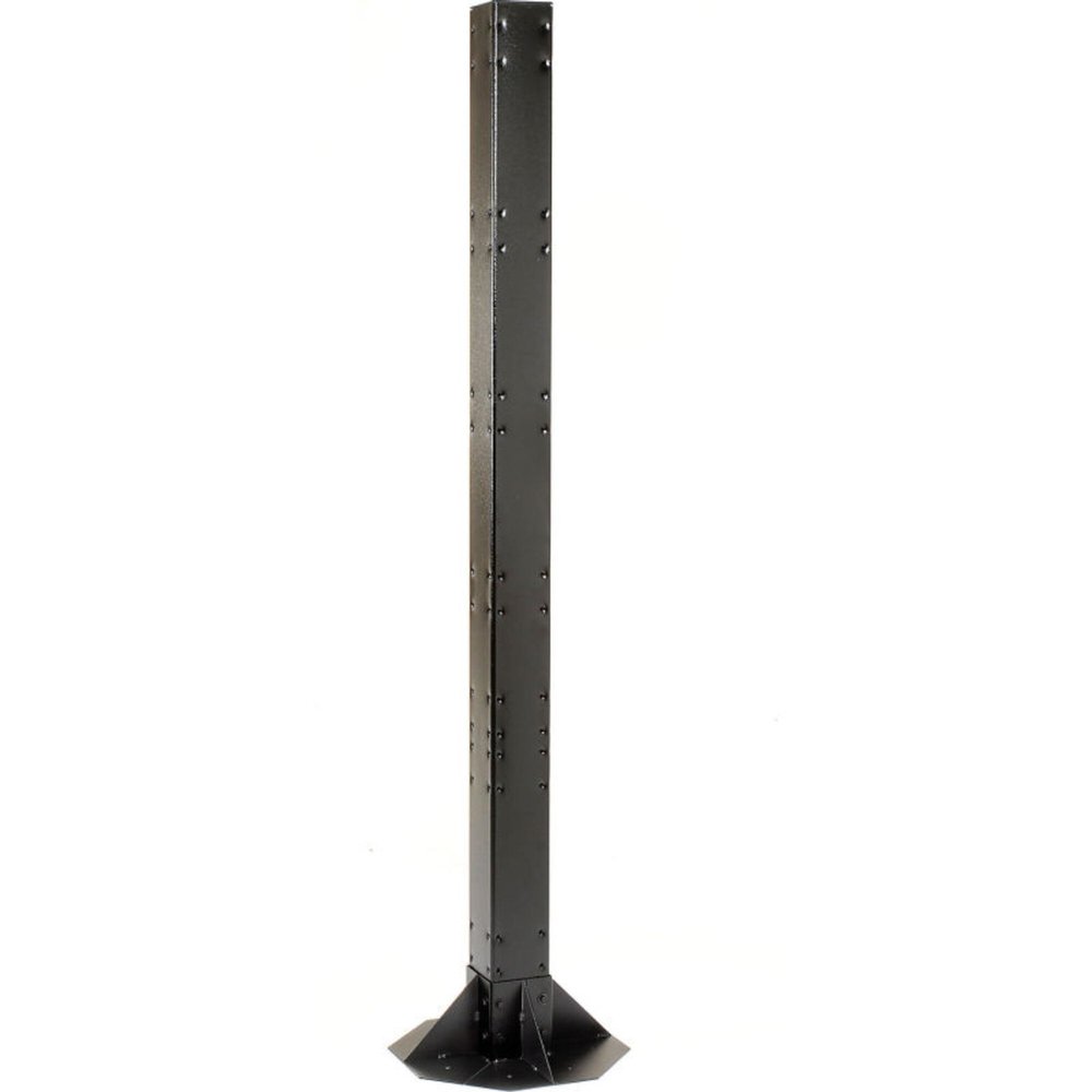 81"H Floor Mount Orbit Steel Post - Black