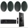 Rockville CC65T Bundle: (4) 6.5" Black 70V Ceiling Speakers, RCS80-1 60-Watt Restaurant Amplifier with Bluetooth Receiver, VOL70100 100-Watt Wall Volume Control Zone Controller, 6-Items view 1