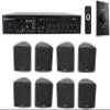 Rockville Commercial Audio Bundle: (4) Pairs Cube 70V Black 3.5" Wall Speakers, Swivel Mount, RCS80-1 60W Amplifier with Bluetooth, VOL70100 Wall Volume Controller, 6-Items view 1