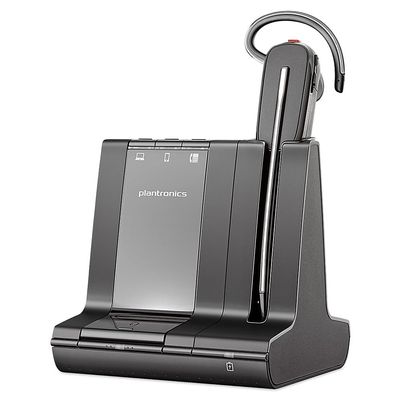 Plantronics - Savi 8240 Office-Wireless DECT Single In-Ear(Mono) Headset-Convertible (3 wearing styles)-Noise Cancelling Mic-Connects to Deskphone/ PC Mac-Works with Teams (Certified), Zoom & more