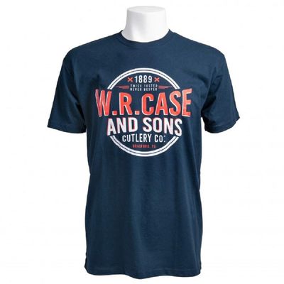 Case xx Navy Blue Twice Tested Never Bested Small Cotton T-Shirt