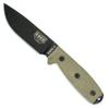 ESEE-4 1095 Carbon Steel, Black Sheath (Black Blade, Green Canvas Micarta 3D Handle) view 1
