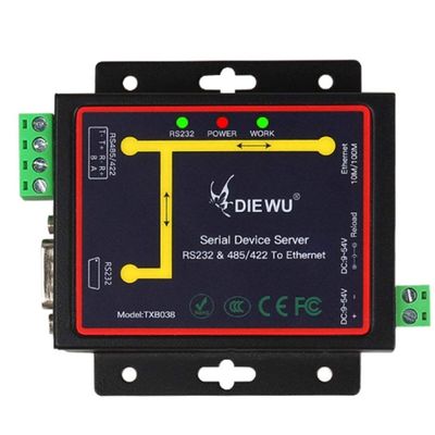 DIEWU RJ45 to RS232 RS485 RS422 Industrial Male Converter TCP/UDP Serial RS232 RS485 to Ethernet Device Server