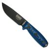 ESEE-4 Fixed Blade Knife with Sheath, 1095 Carbon Steel, Outdoor Knife with 3D Contoured Handle, Made in USA, (Black Blade, Blue/Black G10 3D Handle) view 1