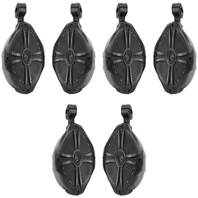 Rockville RWB90B 300W 8" 2-Way Marine Wakeboard Tower Speakers, 360-degree Swivel, Waterproof, Stainless Hardware, UV-Resistant, for Boats, Jeeps, ATVs, 6-Piece