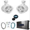 Rockville RWB70W Bundle: (2) 6.5 in Wakeboard Swivel Tower Speakers, DBM25 Class-AB 2-Channel Marine Amplifier, RGHR2 Gauge-Hole Bluetooth AM/FM Receiver, RMWK4 4 AWG Amplifier Install Kit, 5-Items view 1