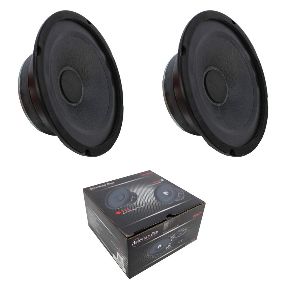 2 x 6.5 Midrange Bullet Speaker 600W 8 Ohm Pro Car Audio American Bass SQ-6B