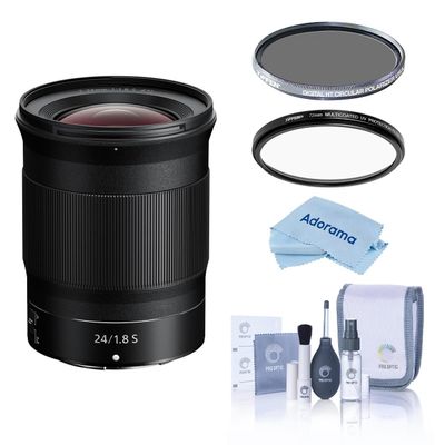 Nikon NIKKOR Z 24mm f/1.8 S Lens, Bundle with Tiffen 72mm UV and CPL Filters