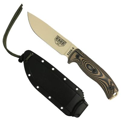 ESEE-6 1095 Carbon Steel, Black Sheath (Desert Tan Blade, Coyote/Black G10 3D Handle)