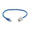 Tripp Lite Cat6 Keystone Jack Cable Assembly, Unshielded Ethernet Extension Network Cable, PoE+, RJ45 M/F, 18 in, Blue (N237-F18N-WHSH) view 2