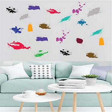 20 pcs Multicolor Paint Wall Decal Splatter and Splotches Wall Sticker for Classroom Decoration Color Paint Splash Room Decor Ink Splotch