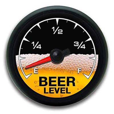 2-PCS Beer Level Warning Stickers  Funny Beer Cooler Decal for Fridge, Bar, Man Cave, 3.5" Vinyl Waterproof Alcohol Stickers for Adults, Brewery, Party, Booze Sticker
