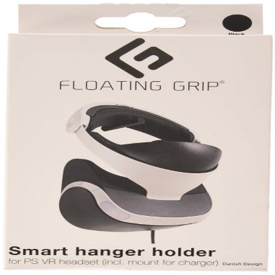 PlayStation VR Goggles Wall Hanger Holder by FLOATING GRIP - Hanging System for VR Goggles - Sleek Holder + Wall Mount for Charger Box