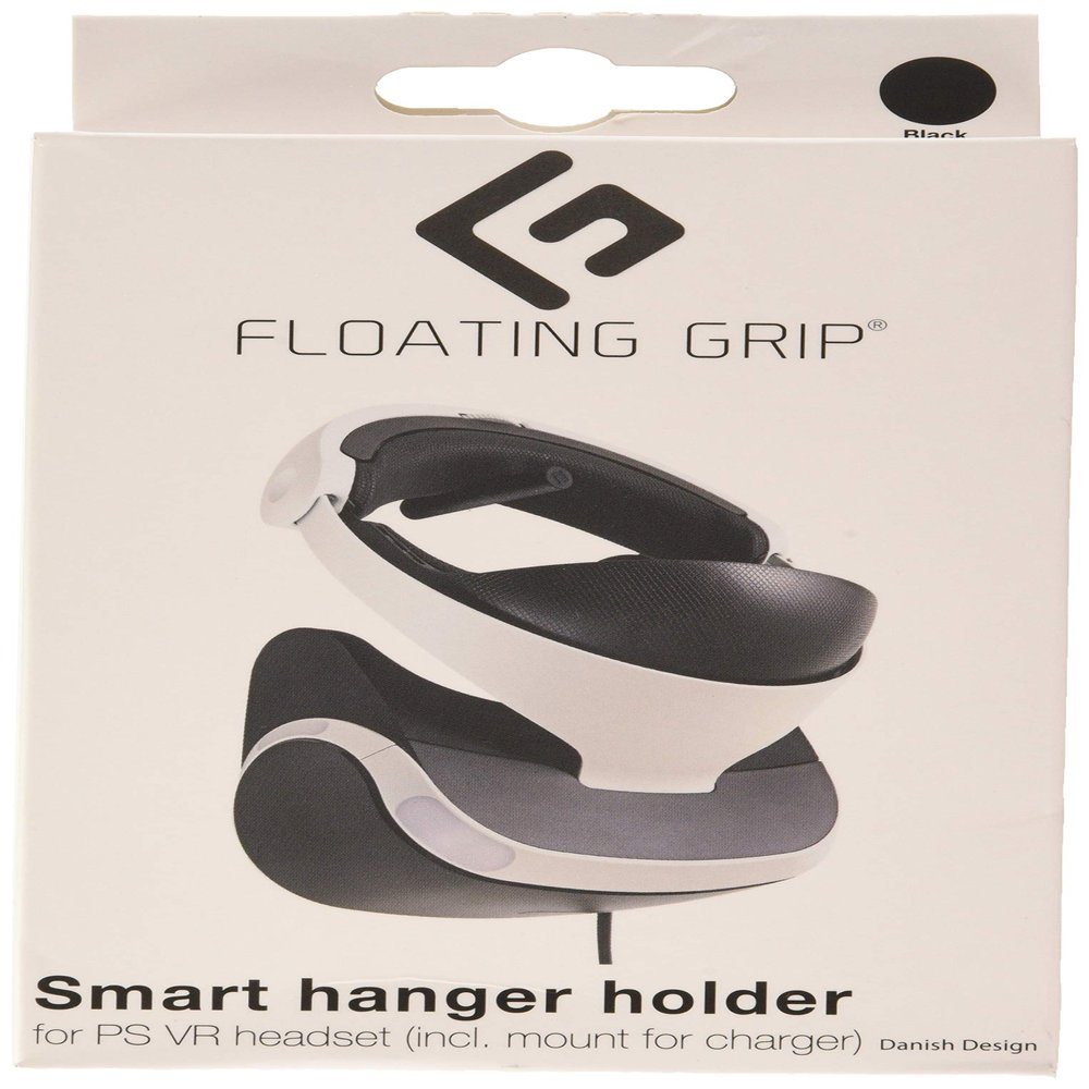 PlayStation VR Goggles Wall Hanger Holder by FLOATING GRIP - Hanging System for VR Goggles - Sleek Holder + Wall Mount for Charger Box