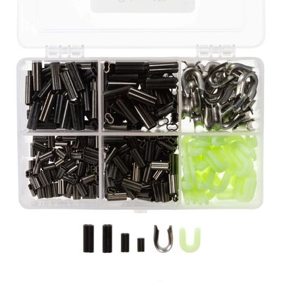 Rite Angler Crimp Kit - 401-Piece Fishing Line Crimp Sleeves, Nylon & Stainless Steel Thimbles for Saltwater & Freshwater Fishing Crimping Tool  Includes 1.3mm, 1.6mm, 1.9mm & 2.2mm Sizes
