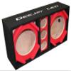 DEEJAY LED Two 10-in Woofers Plus Three Tweeters RED Empty Chuchera Speaker Enclosure - D10T3RED view 2