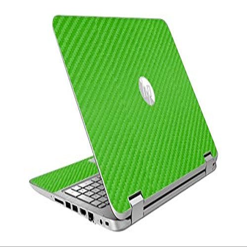 LidStyles Vinyl Protection Skin Kit Decal Sticker Compatible with HP Envy X360 15-U010DX (Green Carbon Fiber)