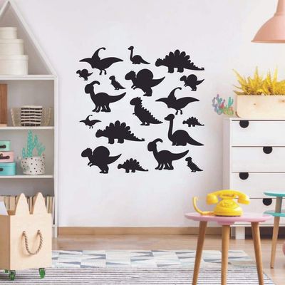 Silhouette Dinosaurs Dinosaur Trex T-Rex Wall Sticker Art Decal for Girls Boys Kids Room Bedroom Nursery Kindergarten Garage House Fun Home Decor Stickers Wall Art Vinyl Decoration Size (30x30 inch)
