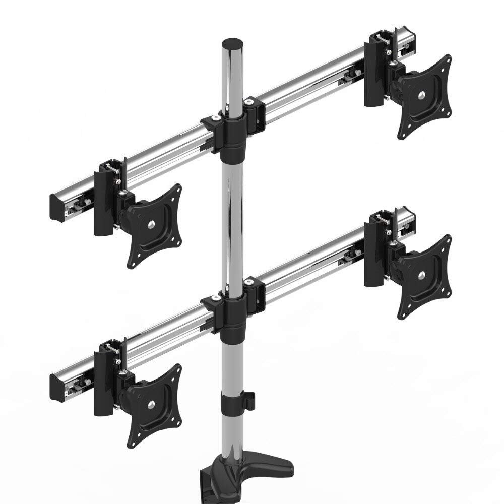 13-27" General 4Screen Monitor Holder Desktop Clamping Base Screen Rotary Desktop Retractable Wall Mount MD3004