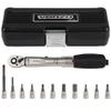 Venzo 1/4 Inch Drive Click Torque Wrench Set 2-22Nm Bicycle Maintenance for Road & Mountain Bikes, Motorcycle Multitask - Includes Allen & Torx Sockets, 4mm & 5mm view 1