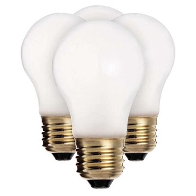 Satco S8525 40 watt A15 Incandescent; Frosted; 2500 Average Rated Hours; 280 lumens; Medium Base; 130 Volts; 4 Bulbs