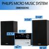 Philips Bluetooth Stereo System for Home with CD Player for Home, Wireless Streaming, MP3, USB, Audio in, FM Radio, 18W, Micro Music Sound System view 3