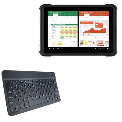 BoxWave Keyboard Compatible with Vanquisher SV-16H Rugged Tablet (10 in) - SlimKeys Bluetooth Keyboard, Portable Thin with Chiclet-Style Keys - Jet Black