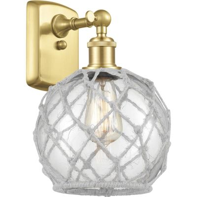 INNOVATIONS LIGHTING 516-1W-SG-G122-8RW-LED Farmhouse Rope 1 Light Sconce
