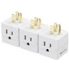 [ETL Listed] Cable Matters 3-Pack 3 Outlet Wall Adapter (Grounded Cube Tap, Outlet Splitter, 3 Way Plug Adapter, 3-Prong Power Splitter), White view 1