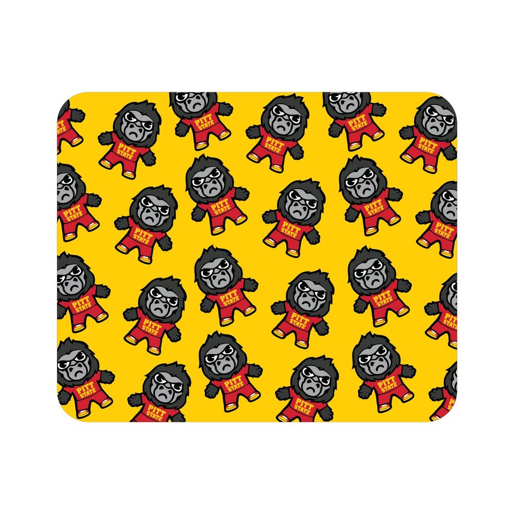 OTM Essentials Pittsburg State University Standard Fabric Mouse Pad, Desk Accessories, Standard Fabric Gaming Mouse Pad, Tokyodachi Mascot All Over