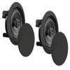 Pyle 250 Watt 8 Inch Flush 2 Way in-Wall or in-Ceiling Black Speakers, 2 Pack view 1