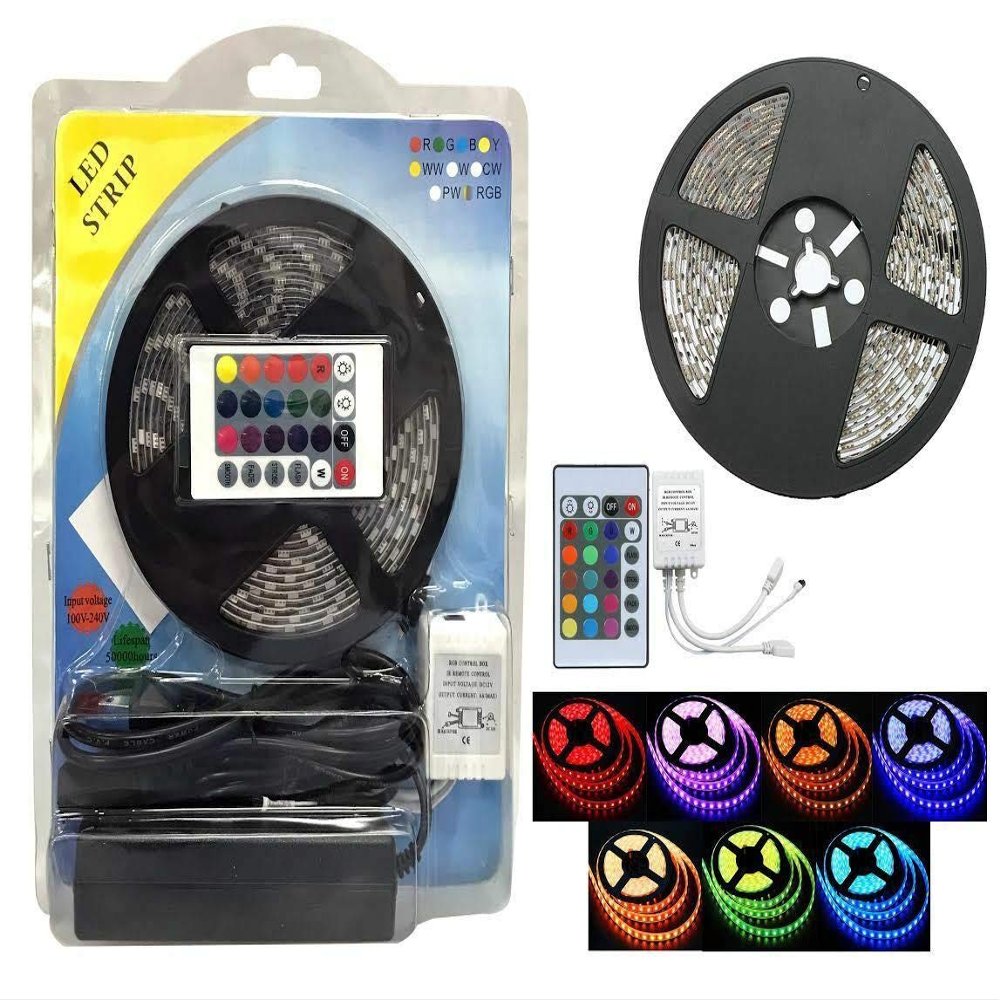 American Terminal LED Strip RGB Color Ribbon Kit - Includes Power Plug, Remote, and Water-Resistant Design