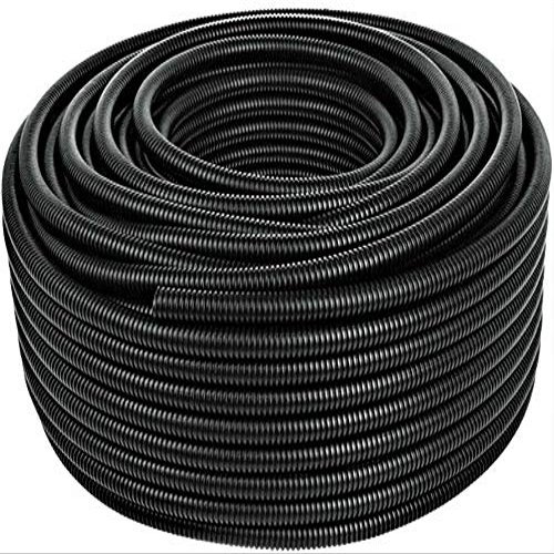 25 Ft. 1/4" Split Wire Loom Conduit Polyethylene Tubing Black Color Sleeve Tube