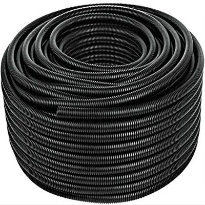 100 Ft. 3/8" Split Wire Loom Conduit Polyethylene Tubing Black Color Sleeve Tube