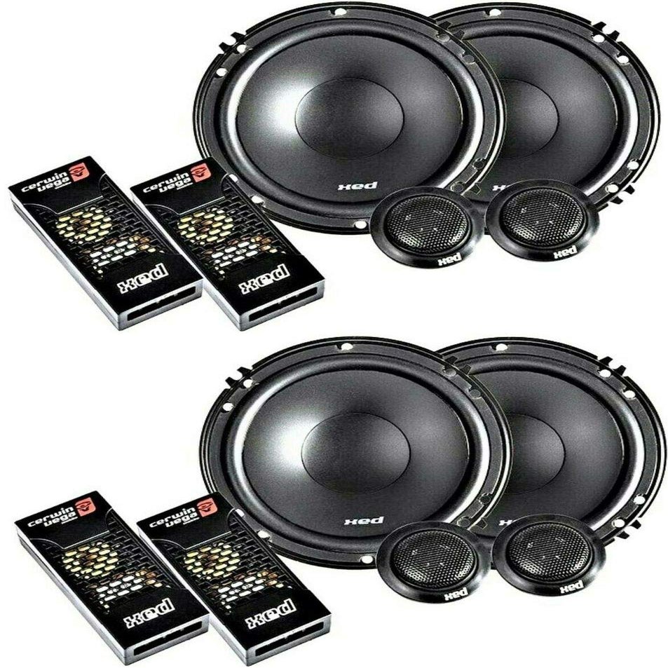 (2) Pairs Cerwin Vega XED650C 6.5-Inch 2-Way Car Audio Component Speaker System
