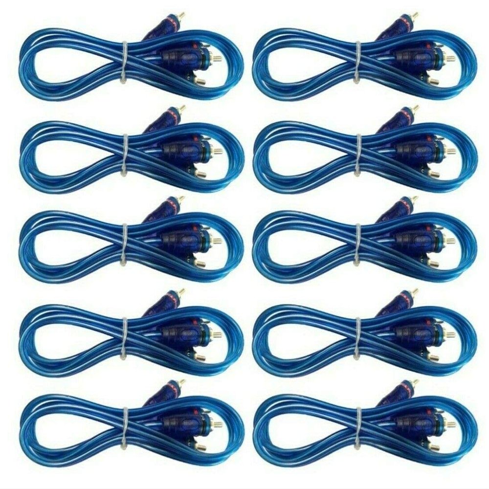 10 MK AUDIO 15' RCA Stereo Plug Cable 2 Male to 2 Male Car Stereo Marine Home Au