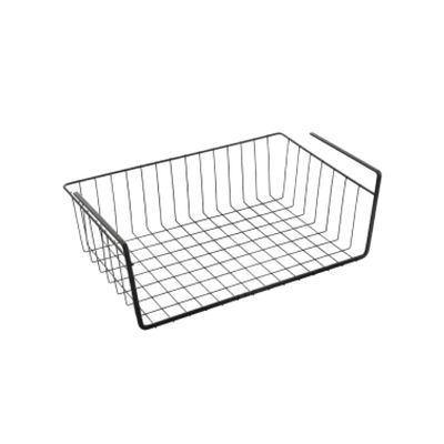 Metaltex Lava Kanguro - Under Shelf Storage Basket - Space-Saving Shelf Organiser - Undershelf Basket for Kitchen Essentials - With Touch-Therm Finish -40 x 26 x 14cm, Black
