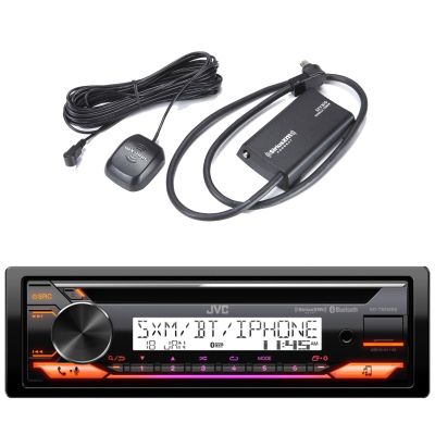 JVC KD-T91MBS Single DIN In-Dash Car Bluetooth CD Player USB AUX AM/FM Radio Stereo Receiver- Bundle Combo With SiriusXM Satellite Radio Connect Vehicle Tuner Kit