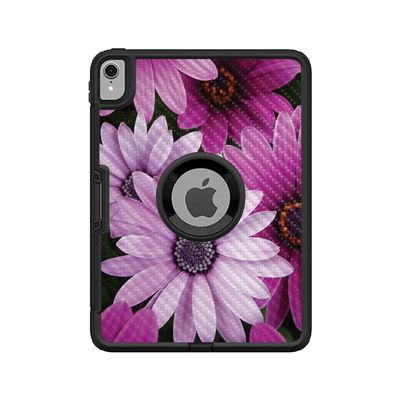 MightySkins Carbon Fiber Skin For Otterbox Defender iPad Pro 11" (2018) - Purple Flowers | Protective, Durable Textured Carbon Fiber Finish | Easy To Apply, Remove, and Change Styles | Made in the USA, Model: CF-OTDIPP1118-Purple Flowers