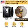 Qbit SQ1000-4X4 | Oscillating Multi-Tool Blade for 4x4 Electrical Box Cutouts  Stainless Steel Blade for 4 Square Boxes  Safe Drywall Outlet Cutter with 360 Universal Mount  Made in USA view 2